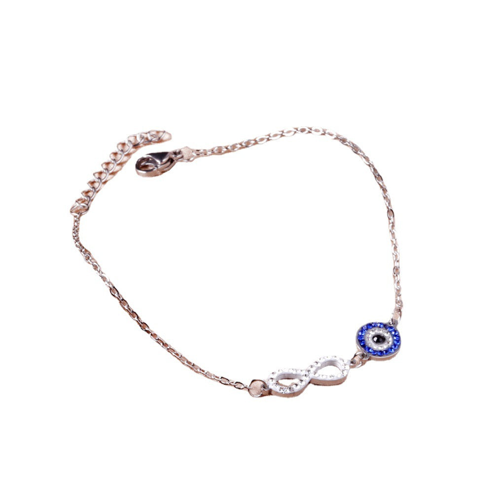 Wholesale Devil's Eye Vintage Stainless Steel Diamond Bracelet